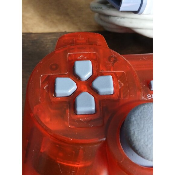 Sony PlayStation PS1 PSone OEM Transparent Red Controller SCPH-110 Tested - Picture 2 of 9